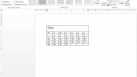 Class 4 Ch 8 Creating Tables in Word 2013 a part