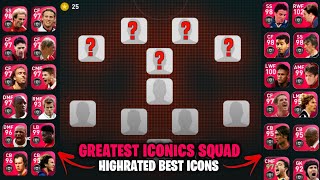 Highest Iconic Squad Building With All Greatest Iconics🔥 | Pes2021 Mobile