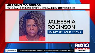 Woman sentenced to prison after pleading guilty to bank fraud