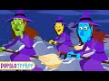 Tres Pequeñas Brujas de Colores | Canciones de Halloween para niños | Pueblo Teehee