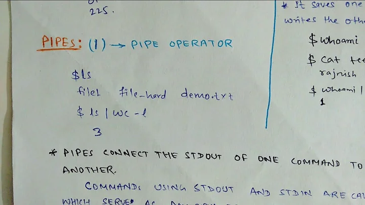 'pipe' and 'tee' COMMANDS in Linux