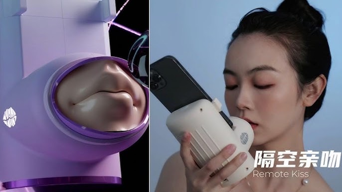 Virtual kissing device allows couples to share intimacy from long distance  - YouTube