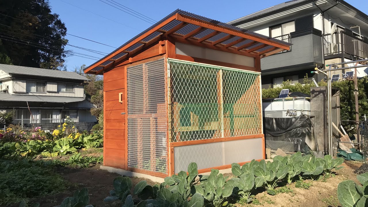 #【DIY】ニワトリの新しい別荘みたいな小屋は完成した❣️   「日・中字幕」