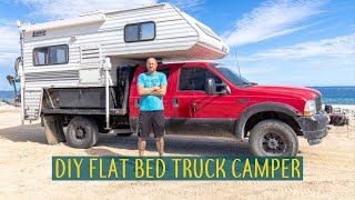 DIY Flatbed Truck Camper 4x4 Adventure Mobile // Flatbed Truck Camper Tour  // CtW