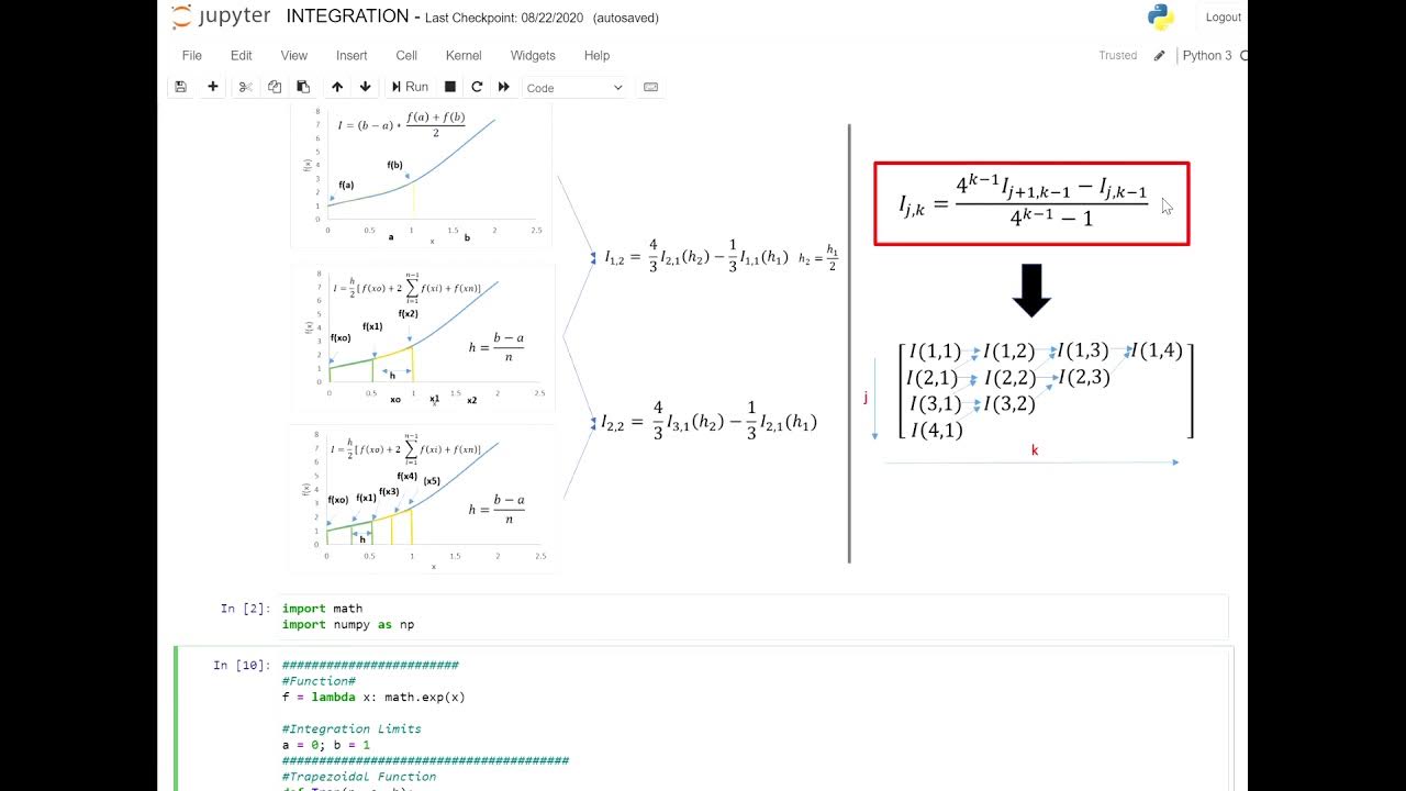 Romberg integration python code youtube