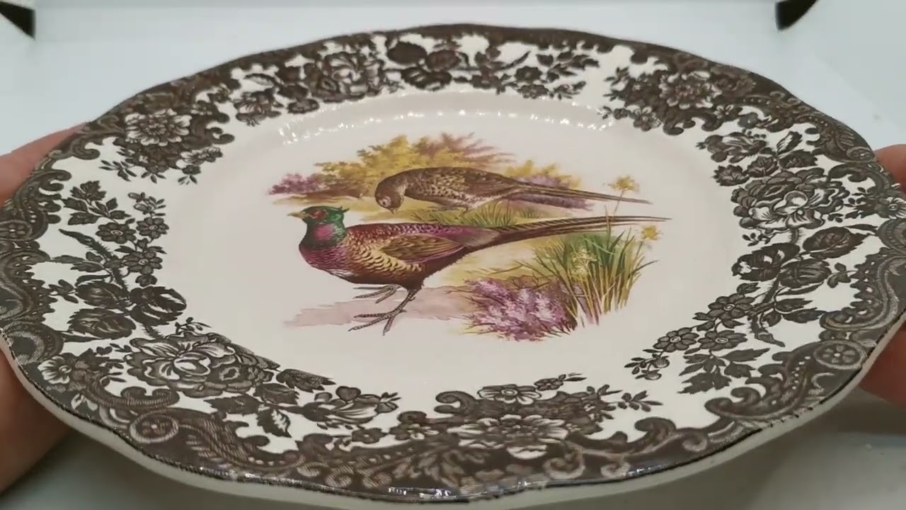 Royal Worcester Palissy China Game Series Pheasant Dinner Plate YouTube