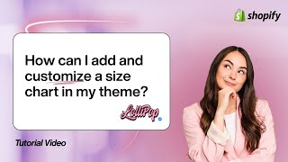 How can I add and customize a size chart in my theme?