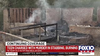 Teen charged with murder in stabbing and burning