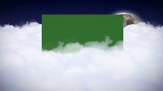 Clouds and Moon Animation, Rendering, Background with Green Screen Monitor, Loop 1080hd