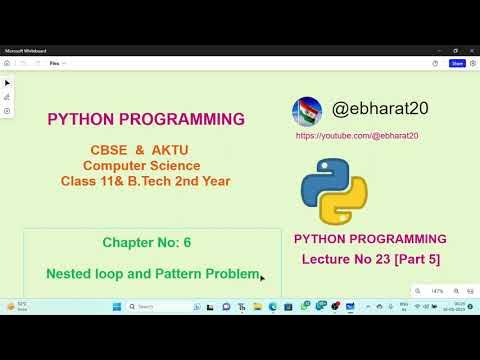 Pattern Problem || Python|| CBSE 11th Class|| B.Tech 2nd Year AKTU ...