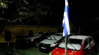 Χιονίζει στη Λευκάδα...