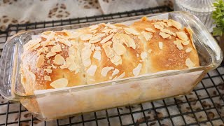 ขนมปังเนยสดอัลมอนด์ นวด 5 นาที หอมเนย ฟูนุ่ม Butter & Almond Bread