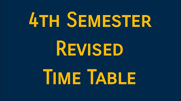 4th Sem Revised Time Table| Calicut University