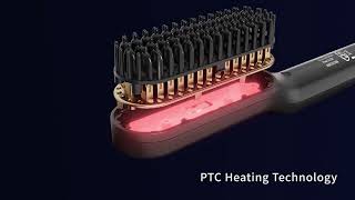ANLAN Beard Hair Straightening Brush Hot Heated Comb Men Be