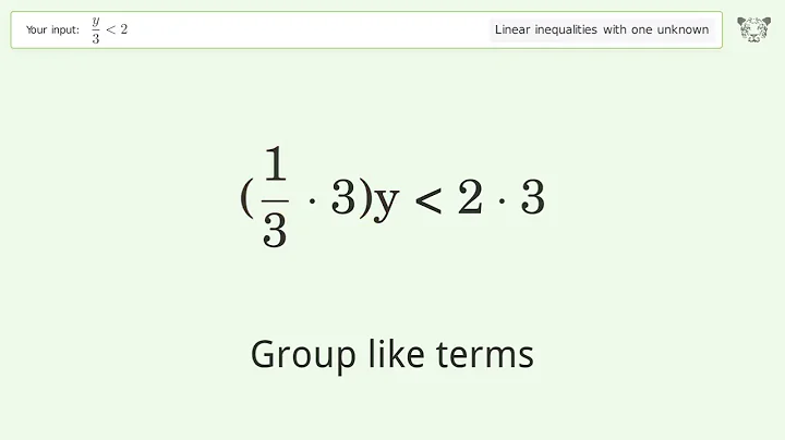 Solving Linear Inequalities: y/3 is Smaller Than 2