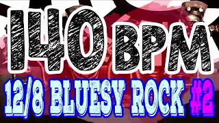 140 BPM - Blues Rock Shuffle #2 - 12/8 Drum Track - Metronome - Drum Beat