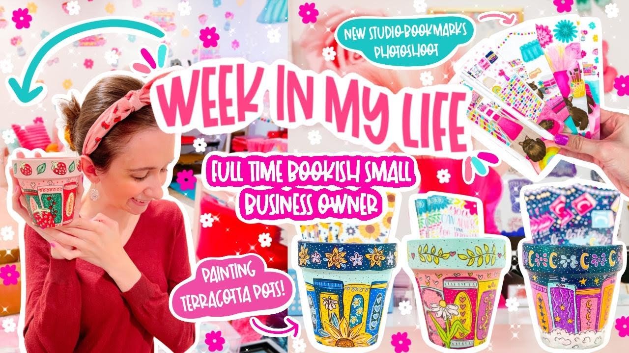 WEEK IN MY LIFE STUDIO VLOG Painting Bookmark Pots, Packing Shopify ...