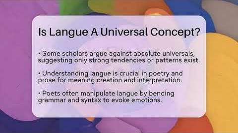 Is Langue A Universal Concept? - The Prose Path