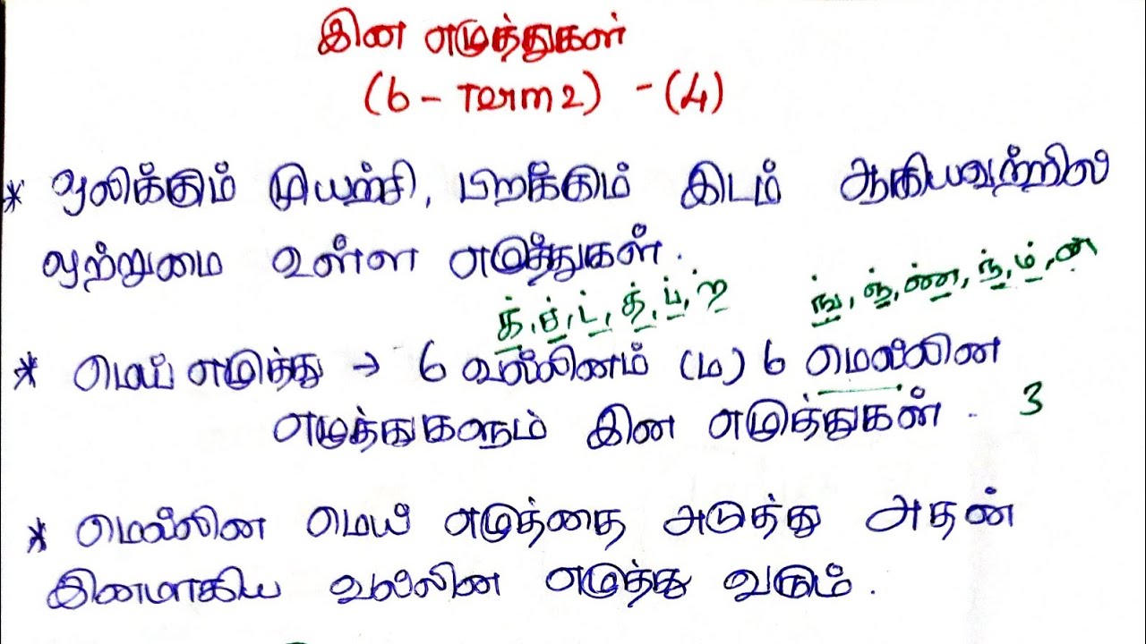 Tamil Grammar Tamil Ilakkanam   Ethnic Alphabet   6std Term 2   4