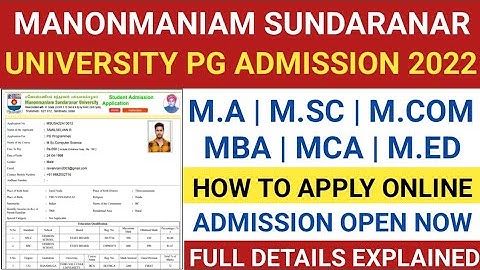 manonmaniam sundaranar university pg admission 2022 | msu admission 2022-23 | msu pg admission 2022