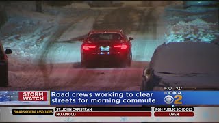 Road Crews Out Again As Another Round Of Snow Blankets Area