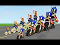 Big &amp; Small: Sonic vs Tung Tung Sahur They Both Fought Against The Train Together - BeamNG.Drive
