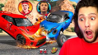 TENTANDO sobreviver a BATIDAS REALISTAS com CARROS DE YOUTUBERS!