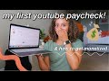 MY FIRST YOUTUBE PAYCHECK | how to get monetized, how long it took for me, how much I got paid, etc!