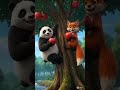 🍎 Funny Cartoon Animals Compete for Apples #shortvideo