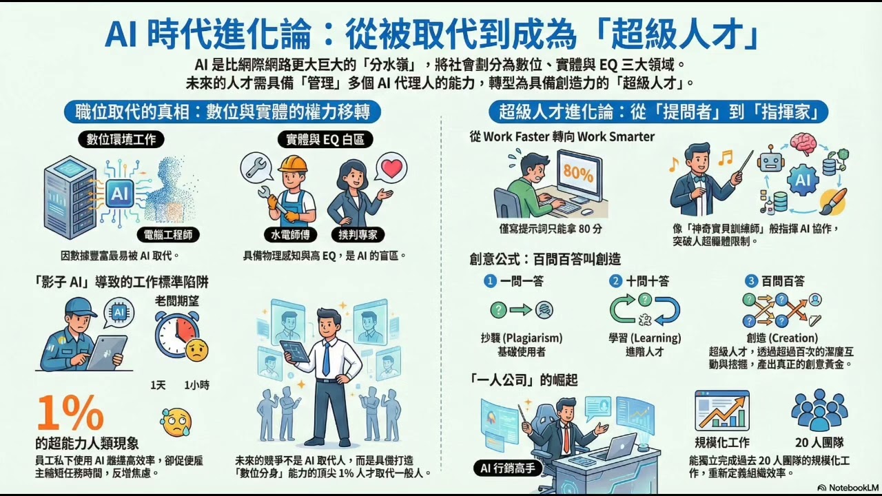 簡立峰博士揭密：別再只會寫提示詞！頂尖 1% 超級人才都在打造「數位分身」，一人對抗 20 人公司的時代已臨 | 如何靠「數位分身」與「百問百答」成為 1% 的超級人才？ #ai