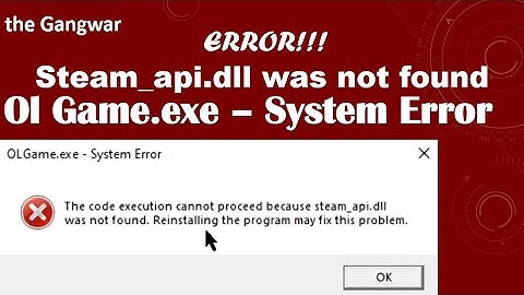 HOW TO FIX OL GAME EXE - SYSTEM ERROR