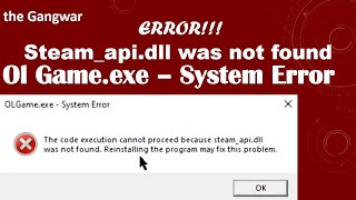 How To Fix Ol Game Exe - System Error