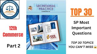 Top 30 Most Imp. Topics (SP) | 12th Commerce