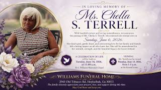 Ms. Chella S. Terrell, Celebration of Life, Tuesday, June 16, 2026 at 11:00 am