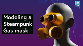 Maya - 3D Modeling a Steampunk Gas mask (Without AI) screenshot 3