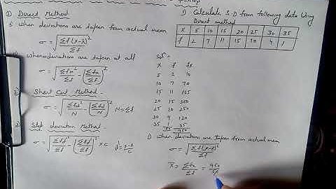 Calculation of standard deviation of discrete series by direct method