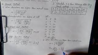 Full Calculation of standard deviation of discrete series by direct method Guide