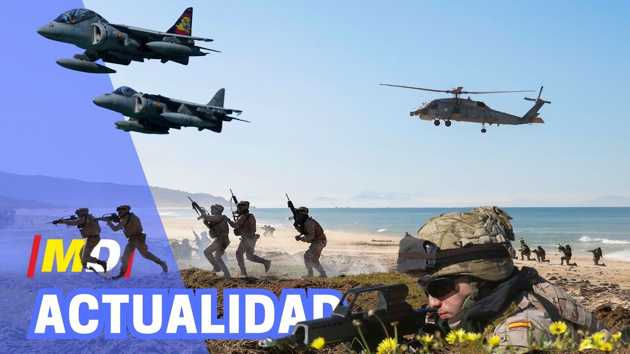 DESEMBARCO de la OTAN en CÁDIZ durante MANIOBRAS MILITARES de la ARMADA del EJERCITO DE ESPAÑA