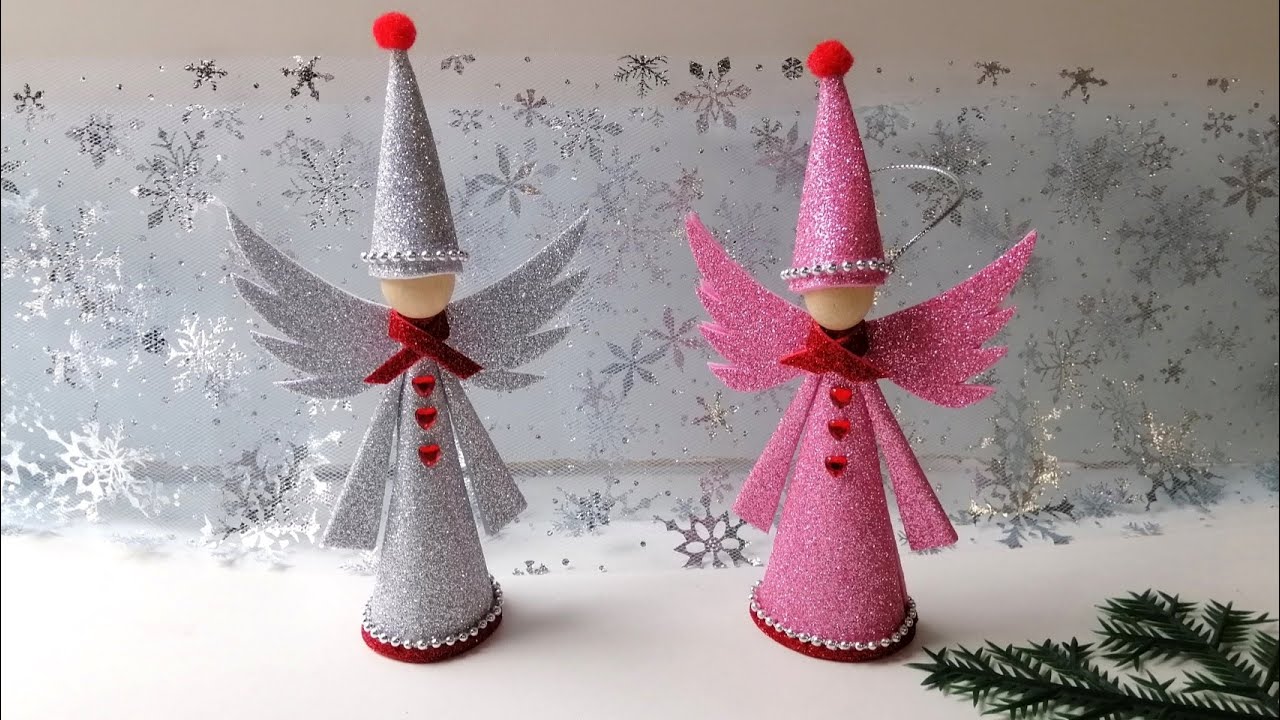 Рождественские ангелы мотанки из пряжи