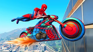 GTA 5 Spiderman Epic Jumps - Motorcycle/Cars/Fails/Parkour - Spider-Man Gameplay #1 screenshot 2