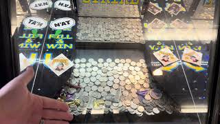DOUBLE COIN PUSHER ACTION AT THE BOWLING ALLEY! | JJGeneral1 Arcade #poincusher