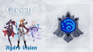 Making Mondstadt Hydro Vision from Genshin Impact (Hama/Perler/Artkal Beads)