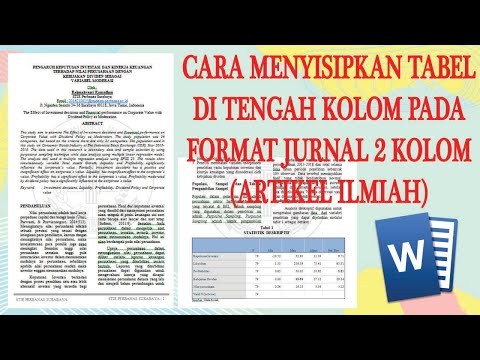 Video: Cara Menyisipkan Tabel Ke Halaman WORD