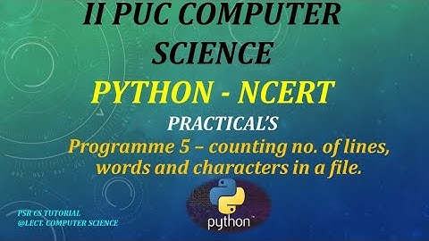 Second PUC || Computer science|| Lab programme 5 NCERT PYTHON ||