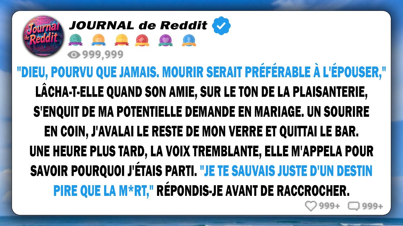 Ce jeudi soir-là, dans ce bar qu'elle adorait, Chloe a ri devant ses amies quand l'une d'elles a demandé quand je comptais la demander en mariage. « Dieu, j'espère que jamais », a-t-elle lancé. «...