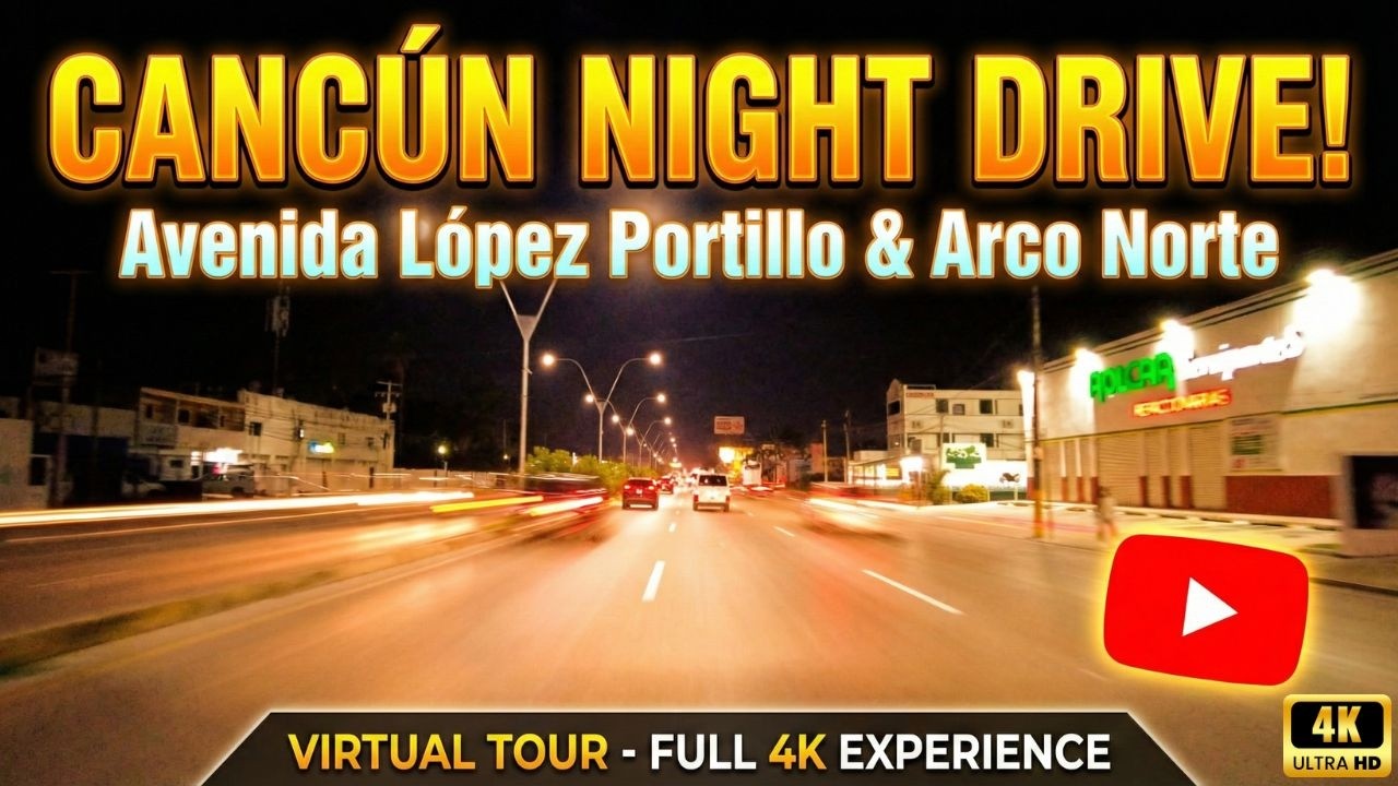 Cancún’s BUSIEST Avenue at Night! 🚗💨 | López Portillo & Arco Norte [4K]