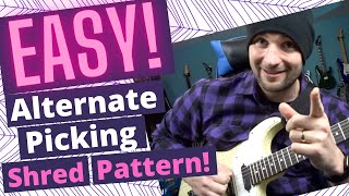 Easy Alternate Picking Shred Pattern! - #rapidlick21