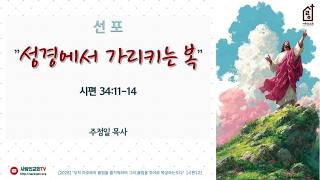 20260823(주일) 서울 사랑인교회 주일예배 LIVE “성경에서 가리키는 복” (시편 34:11-14) 서울 정릉역 2번 출구