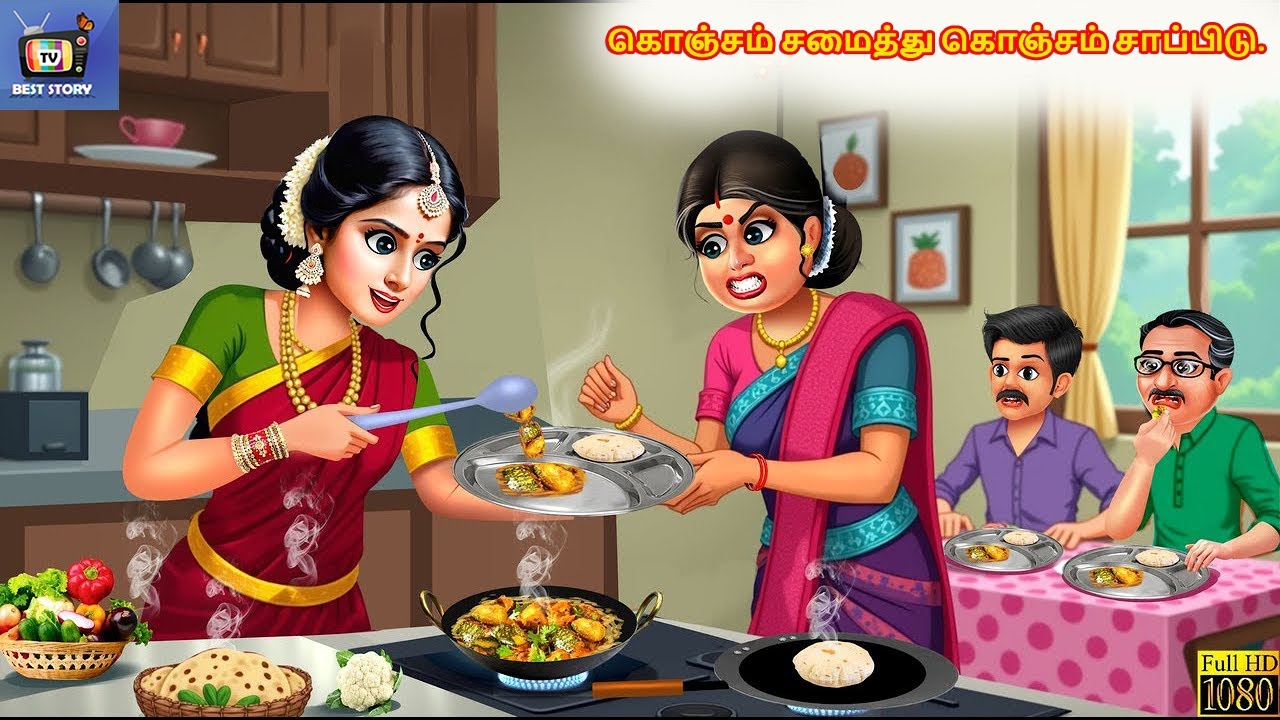 Koñcam camaittu koñcam cāppiṭu. | Tamil Story | Tamil Cartoon  | Tamil Moral Stories | Tamil Kahani