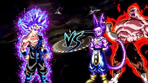 Goku 1000 Yr Old OP (AF) VS Lord Beerus MUI V4 OP & Jiren V2 OP (Zeed) in Jump Force Mugen